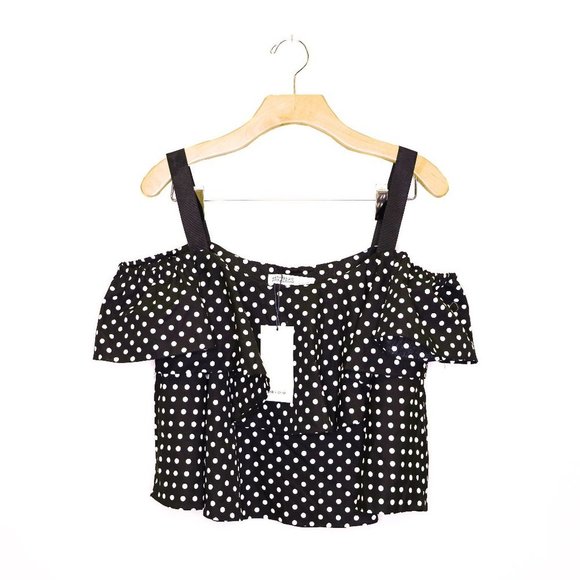 NWT Zara Polka Dot Crop Top Sz L - Picture 2 of 5